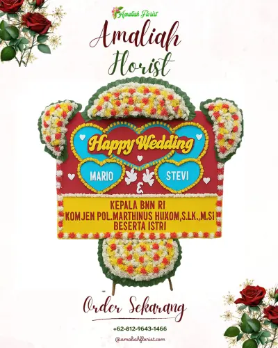 Karangan Papan Bunga Pernikahan di Tuguiha